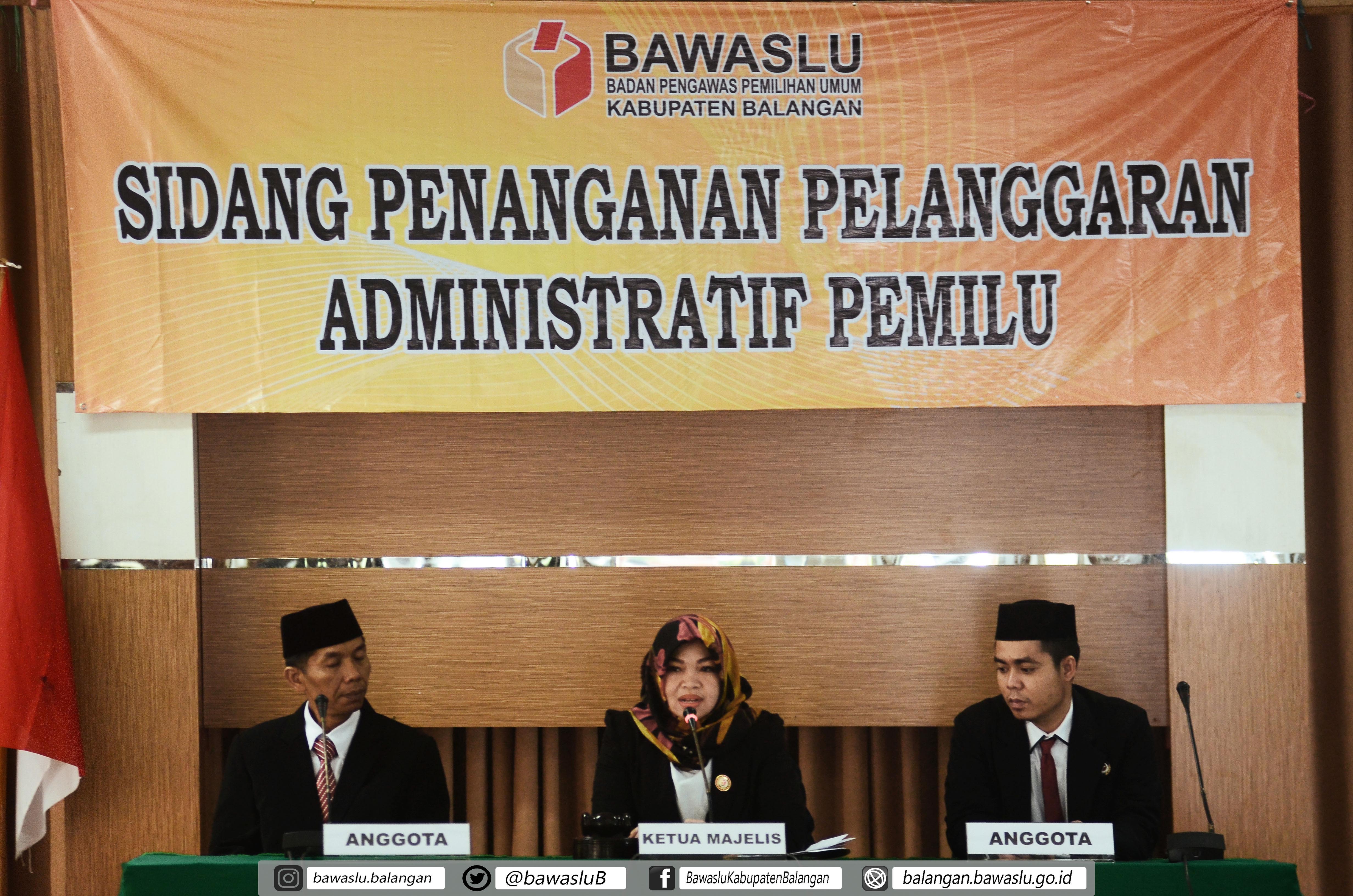 Bawaslu Kabupaten Balangan Sukses Menggelar Sidang Administratif