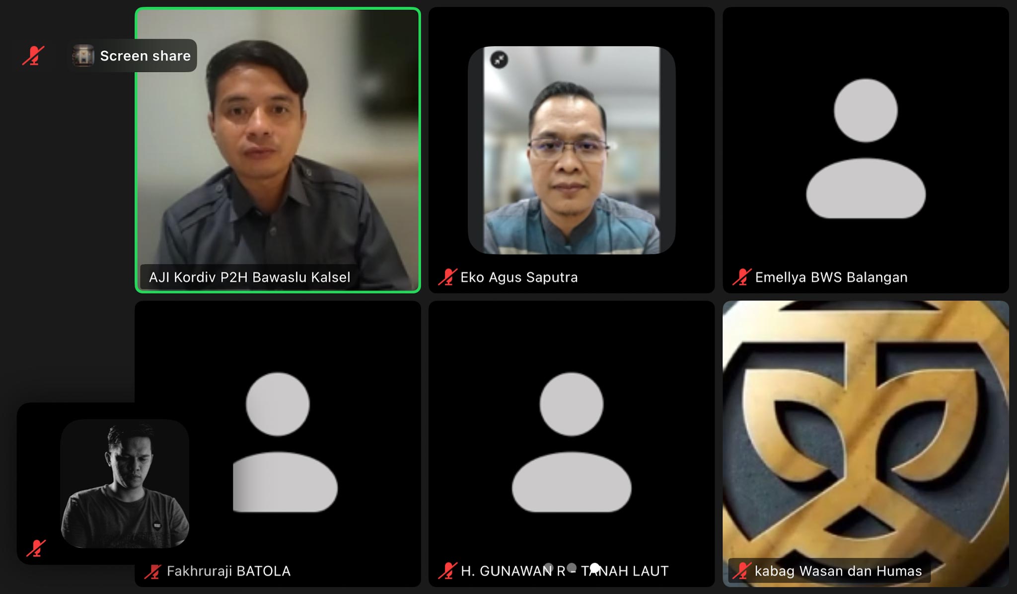 Bawaslu Kabupaten Balangan Ikuti Kegiatan Daring Persiapan Asesmen Kehumasan yang Diselenggarakan oleh Bawaslu Provinsi Kalimantan Selatan