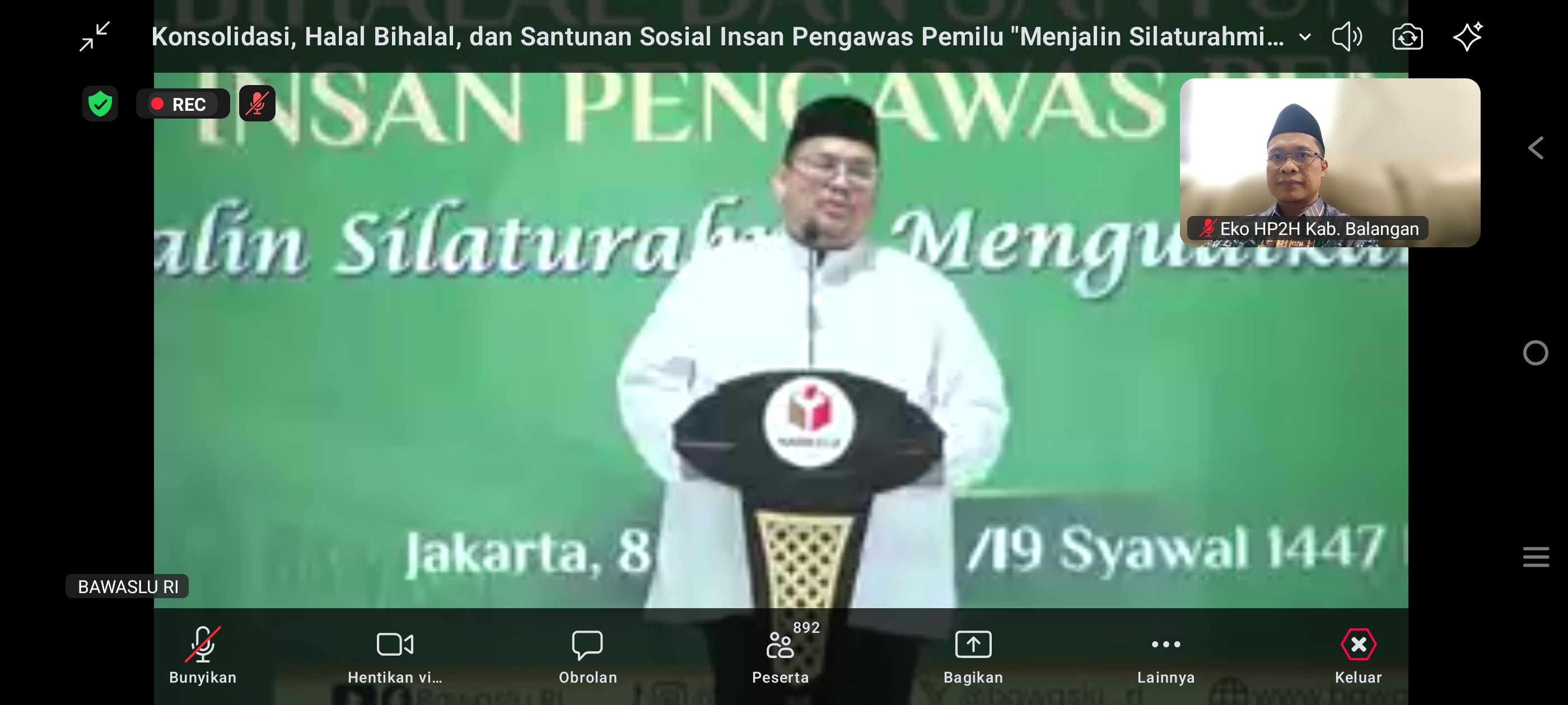 Bawaslu Balangan Ikuti Halal Bihalal Nasional dalam Rangka HUT ke-18 Bawaslu