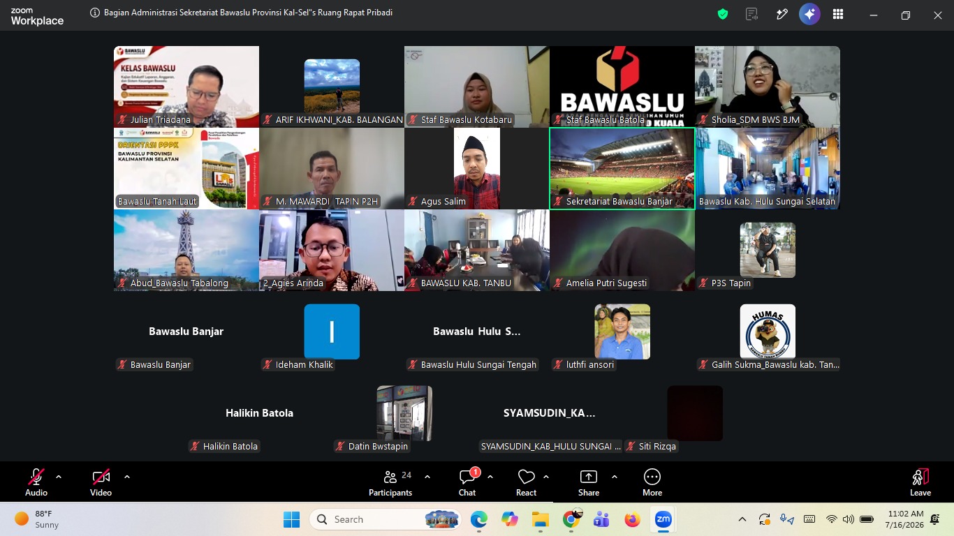 Perkuat Keseragaman Kebijakan, Bawaslu Balangan Hadiri Rapat WFH Secara Daring