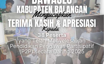 Sebanyak 38 Peserta Balangan Tuntaskan Pendidikan Pengawas Partisipatif 2025