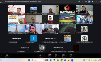 Perkuat Keseragaman Kebijakan, Bawaslu Balangan Hadiri Rapat WFH Secara Daring